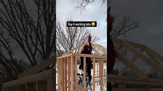 Day 4 hip roof ✅ comment roof and siding color. #framing #carpentry #tools #construction