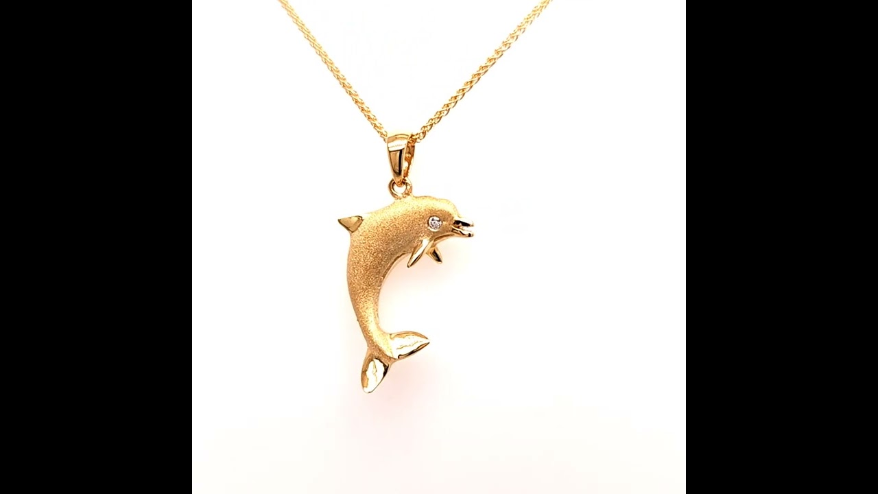 Denny Wong 14k Diamond Dolphin Pendant 