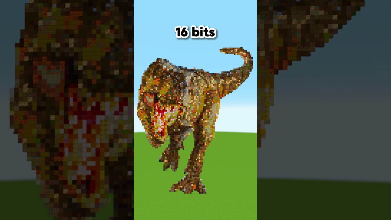 Minecraft Tyrannosaurus Rex: 1 бит, 2 бита, 4 бита, 8 бит, 16 бит, 32 бита, 64 бита