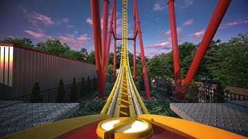 The Flash: Vertical Velocity  - POV front seat animation | New coaster at Six Flags Great Adventure