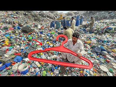 Incredible Recycling Process | Old Plastic Waste Turned into Plastic Hangers in Factory