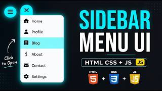 Click to Open Sidebar Menu | Smooth UI Animation (HTML CSS   JS)