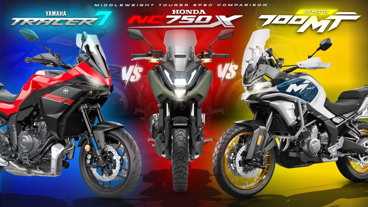 2025 Yamaha Tracer 7 vs Honda NC750X vs CFMoto 700MT ┃ Middleweight Touring Bike Showdown!