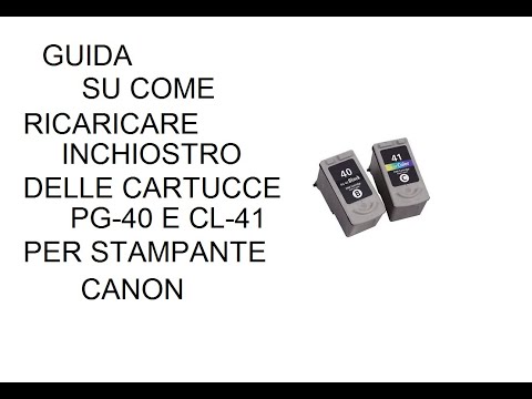 Video: Come Ricaricare La Cartuccia Canon Cl-41
