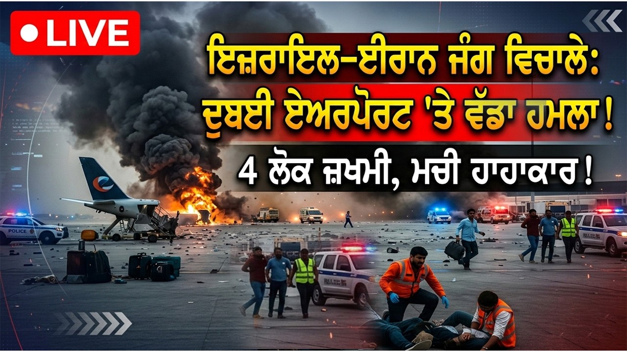 US-Israel Iran War News LIVE UPDATE: Iran-Israel ਜੰਗ ਵਿਚਾਲੇ Dubai Airport 'ਤੇ ਹ*ਮ.ਲਾ 4 ਲੋਕ ਜ਼*ਖ/ਮੀ