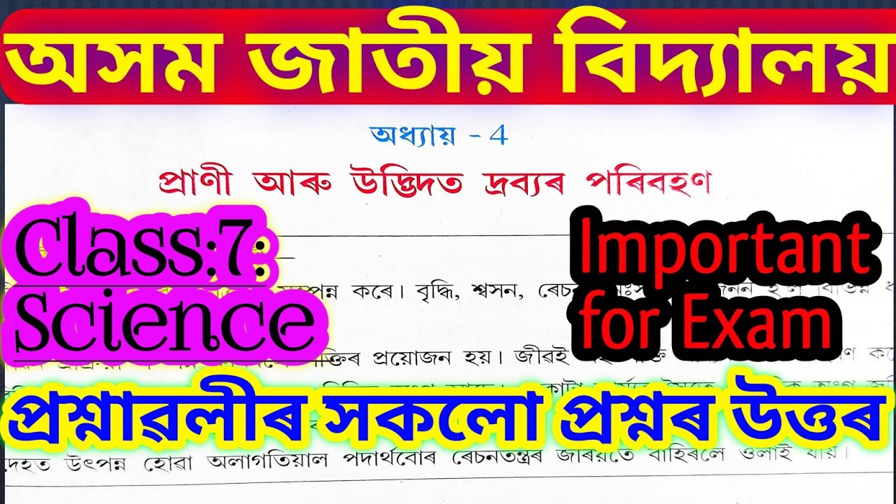 Class 7 Science Lesson 4 Questions Answer Assam Jatiya Vidyalaya class-7-science-lesson-4-questions-answer-assam-jatiya-vidyalaya