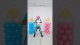 BABY SHOWER decoration at home 👶🍼 balloon decoration ideas #gustavogg #shorts #baby #babyshower