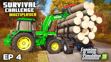 ONZE EERSTE PRODUCTIE & CASHINJECTIE | Farming Simulator 25 - Survival Challenge | Aflevering 4