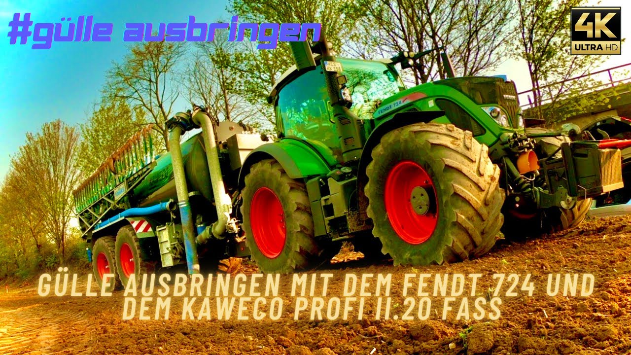 Fendt 724 mit Kaweco Profi II .20 und Bomech Multi 15 beim Gülle ausbringen Lu Cornelißen Slurry2021