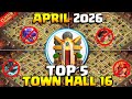 TOP 5! NEW ANTI 2 STAR Town Hall 16 (TH16) Base + COPY Link 2026 | TH16 War Base | Clash of Clans 