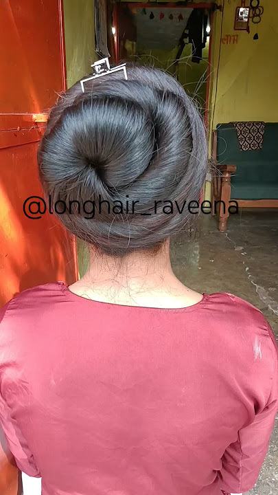 big bun hair style 😲😱#hairstyle #hairbun #longhair #lambelambe #bun #hair #shorts #short #ytshorts