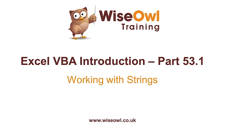 Excel VBA Introduction Part 53.1 - Working with Strings