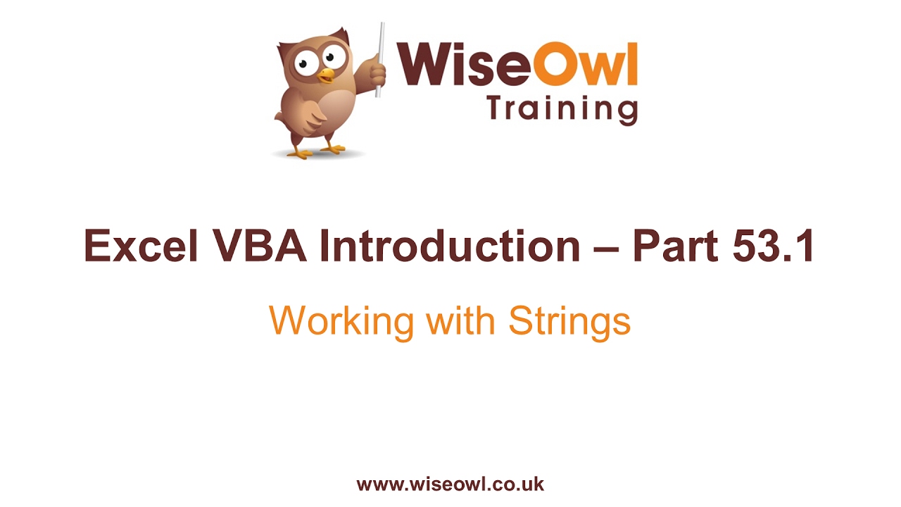 Excel Vba Introduction Part 53.1 - Working With Strings
