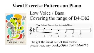 Vocalise: Two Octave Descending Minor Arpeggio for Bass | Piano Track | Open Your Mouth Series