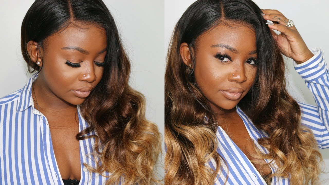 Ombre Blonde Beauty Lace KOME Ombre Blonde Synthetic Lace Front Wig, Shoulder Length  main image 2