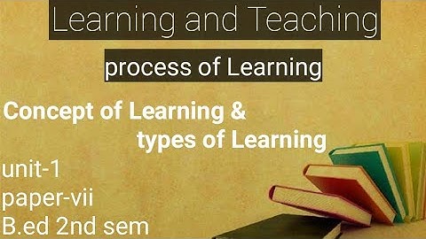 Types of Learning (unit-1,p-7,B.ed) explained by Namita