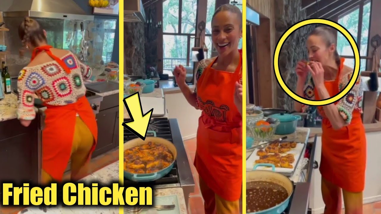 Social media reacts to Paula Patton cooking fried chicken