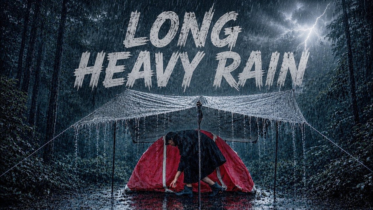 AMAZING Solo Camping in Long Heavy Rain and Thunderstorm | ALONE IN THE ...