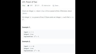 POWER OF TWO | AMAZON | LEETCODE | TAMIL screenshot 2