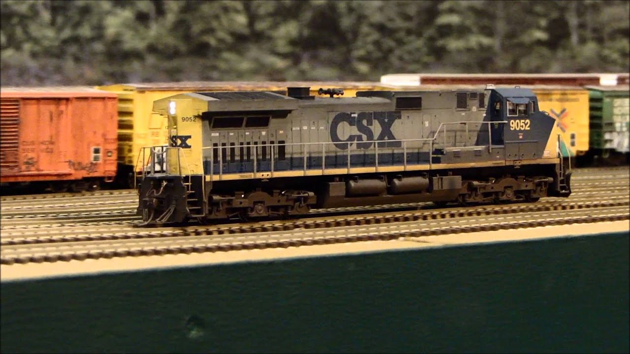 Custom Weathered Athearn CSX C44-9W #9052 - YouTube