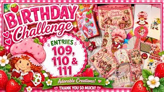 🍓 Birthday Challenge Entries 109, 110 & 111 | So Many Adorable Strawberry Creations! 🎂💕