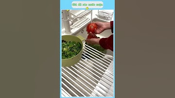 🧺 Mẹo tiết kiệm không gian bếp với kệ úp chén đa năng đặt trên bồn rửa! #giadungtienich #xuhuong