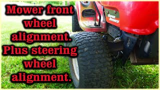 Lawn Mower front wheel alignment. Plus a steering wheel alignment.