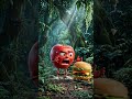 Apple vs Burger: The Ultimate Chase! 🍎🏃‍♂️🍔/Healthy vs Junk Food War! 🥊✨#shortsviral