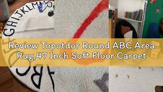 Review Topotdor Round ABC Area Rug,47 Inch Soft Floor Carpet,Multi Color screenshot 4