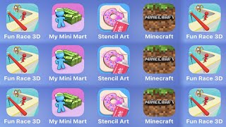 Fun Race 3D, My Mini Mart, Stencil Art, Minecraft Mobile Game ASMR iOS,Android Gameplay screenshot 1