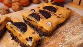 4 ingredients Oreo and caramel easy to make bar slices