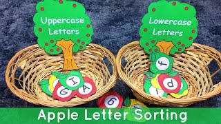 Apple Uppercase and Lowercase Letter Sorting - Preschool and Kindergarten Learning Center