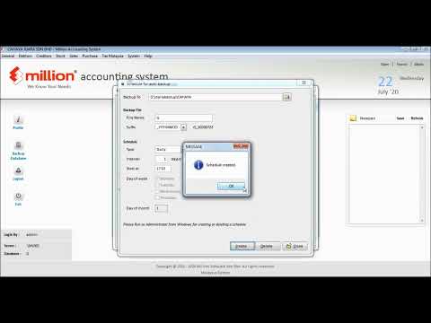How to Schedule Auto Backup in Million Software