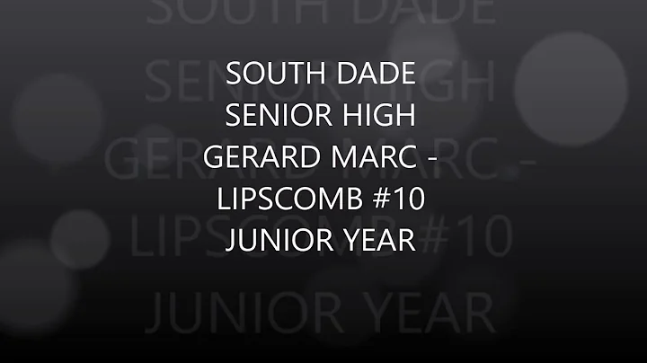 Gerard Marc Lipscomb's junior year
