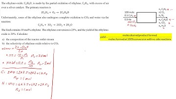 Material Balance on multiple reactions - اتزان مادة لتفاعلين متوازيين