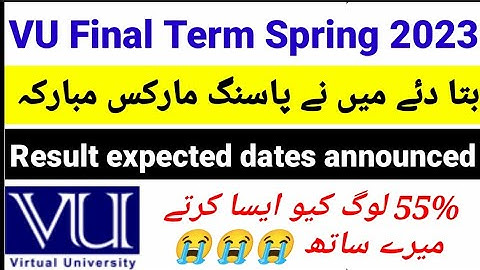 Good News VU final term exams passing marks & expected result date is announced only on VU insect❤‍🔥