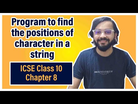 Occurrence of character in string | ICSE Class 10 | Arth Vahaluwala
