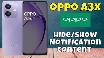 Oppo A3x Lock Screen Notifications Settings || Hide/Show Notification content #new