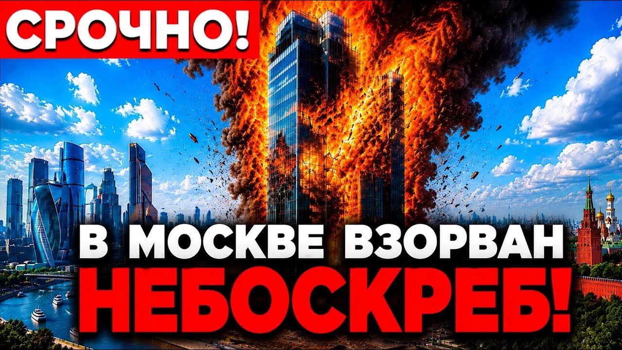 🚨 7 МИНУТ НАЗАД! ВЗРЫВ ПРЯМО в ЦЕНТРЕ МОСКВЫ — ГОРИТ НЕБОСКРЁБ!