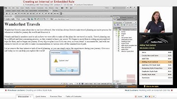 "Creating an Internal or Embedded Rule" | Dreamweaver CS6 with Educator.com