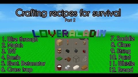 Crafting recipes for survival mini block craft 3D.