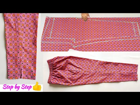 Step by Step Pant Trouser Cutting and stitching  Very Easy Pant Trouser  Cutting and stitching 