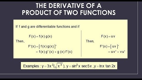 The Derivative of a Product of Two Functions