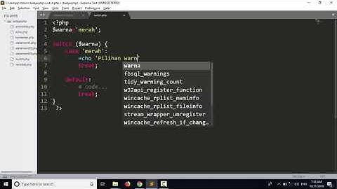 9. Pemrograman PHP dari Nol - Percabangan Switch