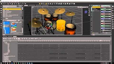 Daz Studio 4.8 Setting up the right hand drum stick for the crash2