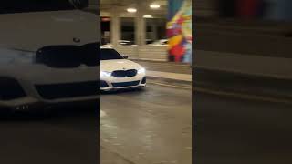M340i CATLESS DOWNPIPE LOUD POPS THROUGH A UNDERPASS‼️🔥 #bmw #automobile #viral