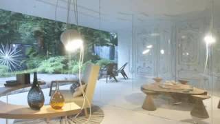 Contermporary House Design with S Shape Glass Wall That Connect Indor and Out