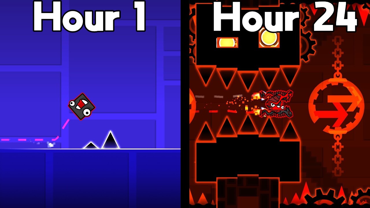 I Played Geometry Dash For 24 Hours Straight... - YouTube