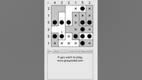Grey is Odd - Today grids. Solution level 1 6X6 dated 04-17-2024 #logicpuzzles #logicgames  #games