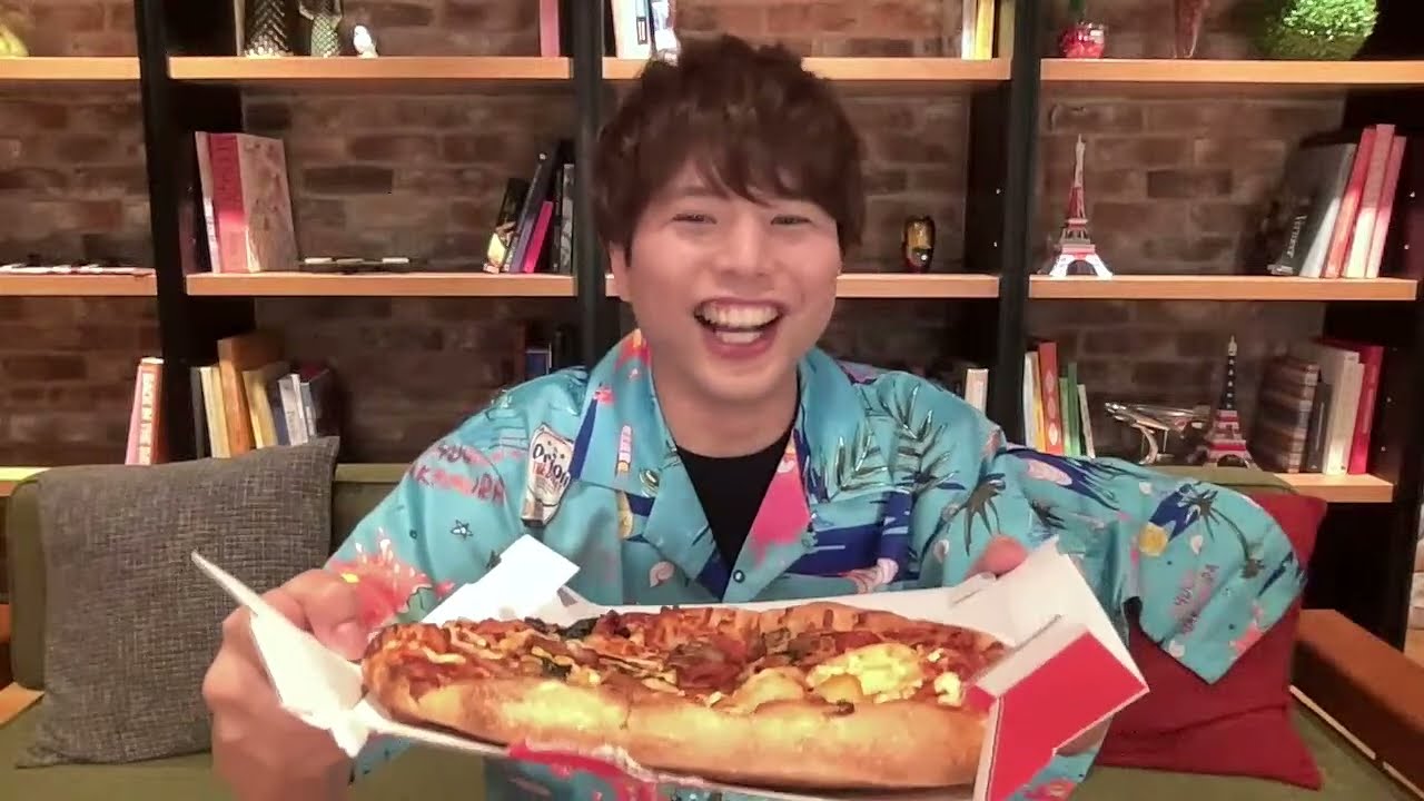 バレンタインに晩ごはんを食べて告知する放送